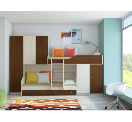 Двухъярусная кровать Лео, спальные места 190х80 см